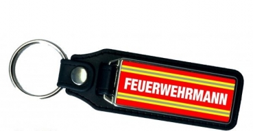 Schlüsselanhänger Feuerwehrmann Leder