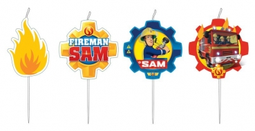 Kerze Mini Feuerwehrmann Sam II Set (4 Stück)