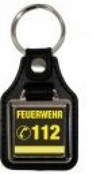 Schlüsselanhänger mit Leder FEUERWEHR 112