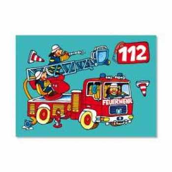 Aufkleber Fensterbild-Postkarte Feuerwehr II