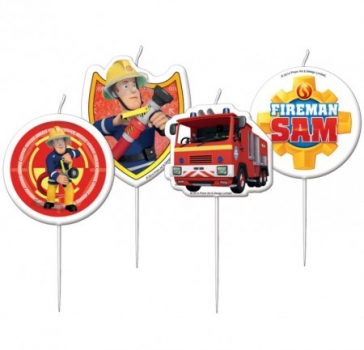 Kerze Mini Feuerwehrmann Sam (4 Stück)