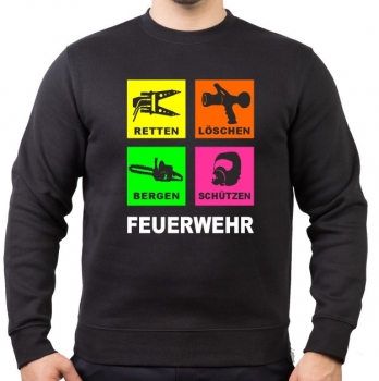 Sweatshirt FEUERWEHR - Retten-Löschen-Bergen-Schützen, neon