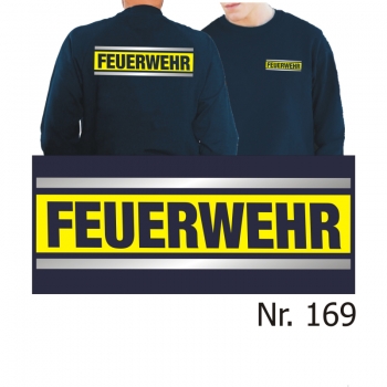 Sweatshirt FEUERWEHR silber/neongelb/silber