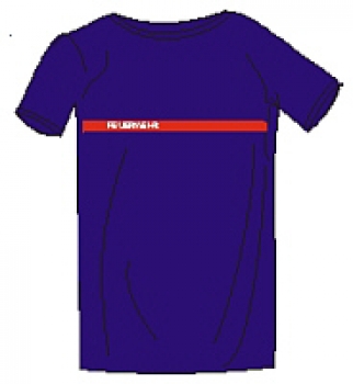 T-Shirt Feuerwehr, roter Streifen