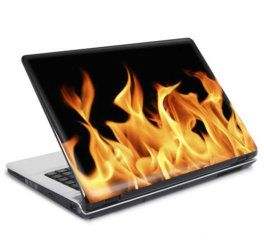 Aufkleber Laptop Flammen - Feuerwehronlineshop